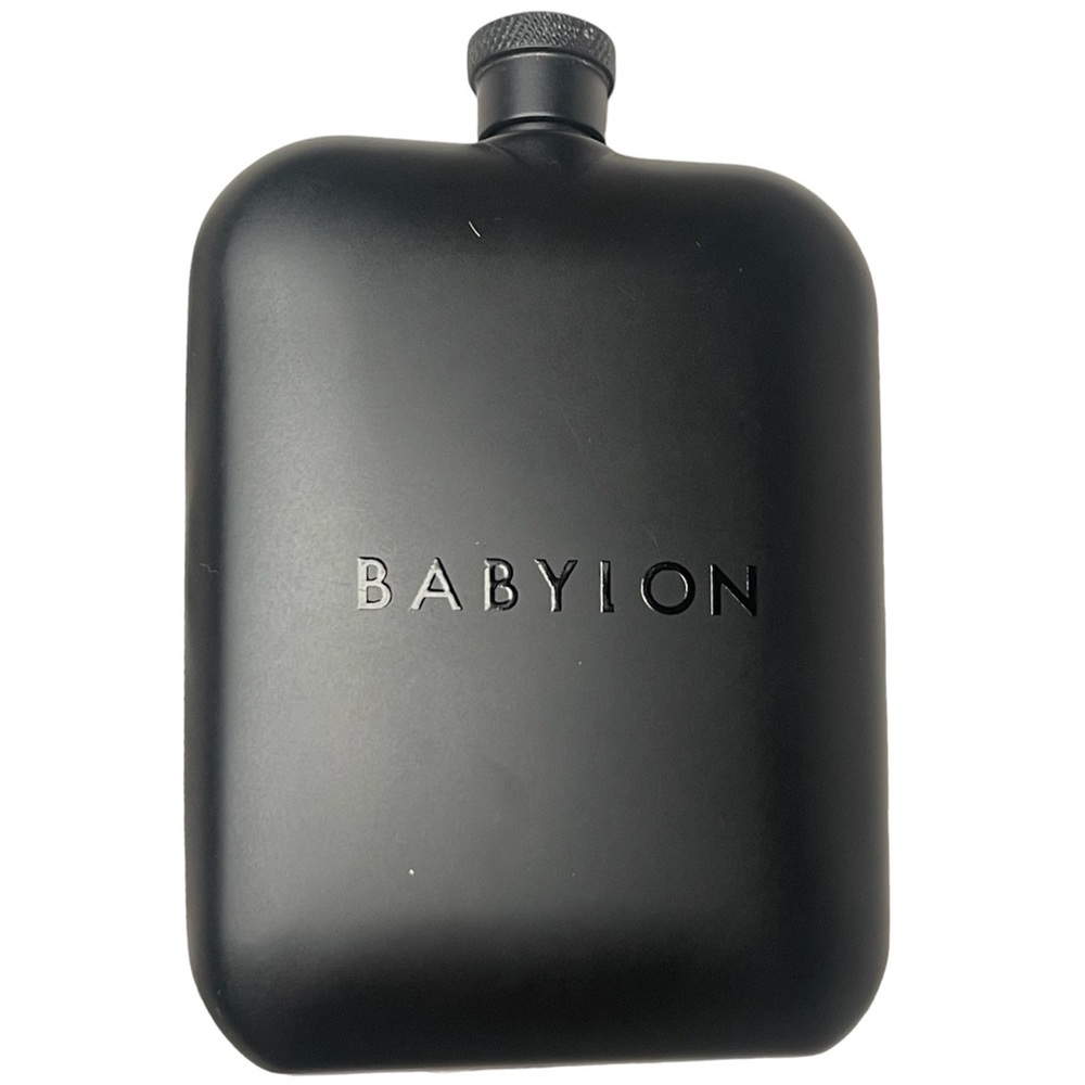 Babylon Premiere Flask Black Stainless Steel Hip Flask Accessory One Size